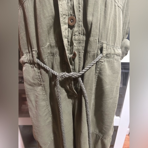 Free People Green Utility Jumpsuit with Relaxed Fit - Picture 4 of 6